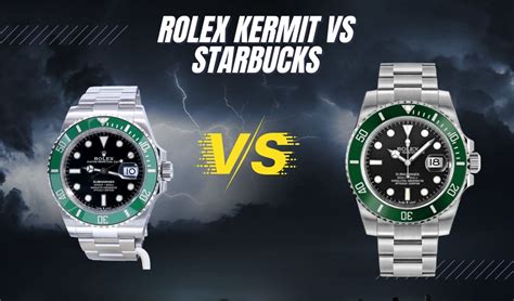 rolex kermit vs starbucks vs hulk|rolex vs starbucks green bezel.